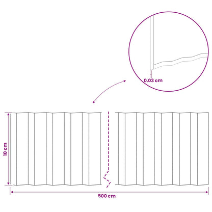 Lawn Edging 5 m x 10 cm Galvanised Steel Silver