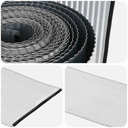Lawn Edging 5 m x 15 cm Galvanised Steel Silver