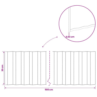 Lawn Edging 5 m x 30 cm Galvanised Steel Silver