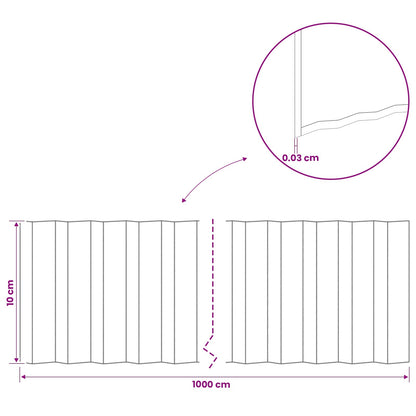 Lawn Edging 10 m x 10 cm Galvanised Steel Silver