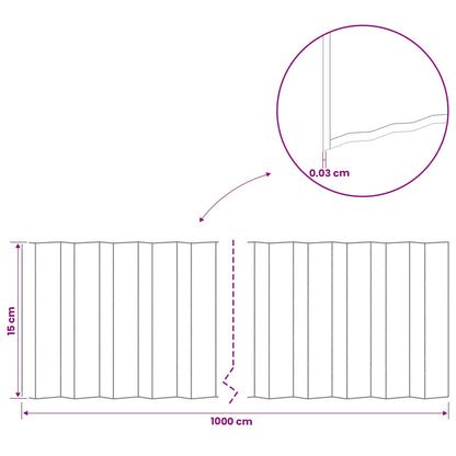 Lawn Edging 10 m x 15 cm Galvanised Steel Silver