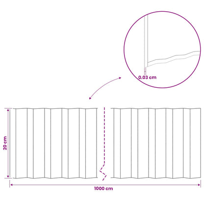 Lawn Edging 10 m x 20 cm Galvanised Steel Silver