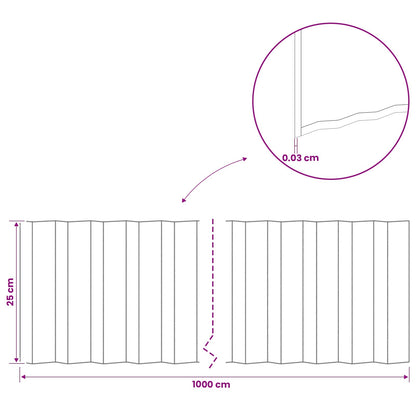 Lawn Edging 10 m x 25 cm Galvanised Steel Silver
