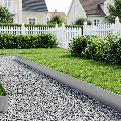 Lawn Edging 10 m x 30 cm Galvanised Steel Silver