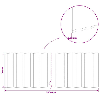 Lawn Edging 20 m x 10 cm Galvanised Steel Silver