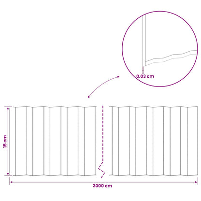 Lawn Edging 20 m x 15 cm Galvanised Steel Silver