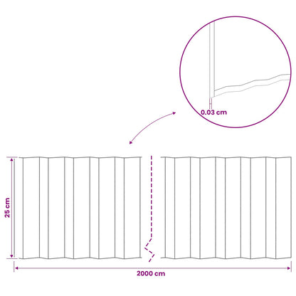 Lawn Edging 20 m x 25 cm Galvanised Steel Silver