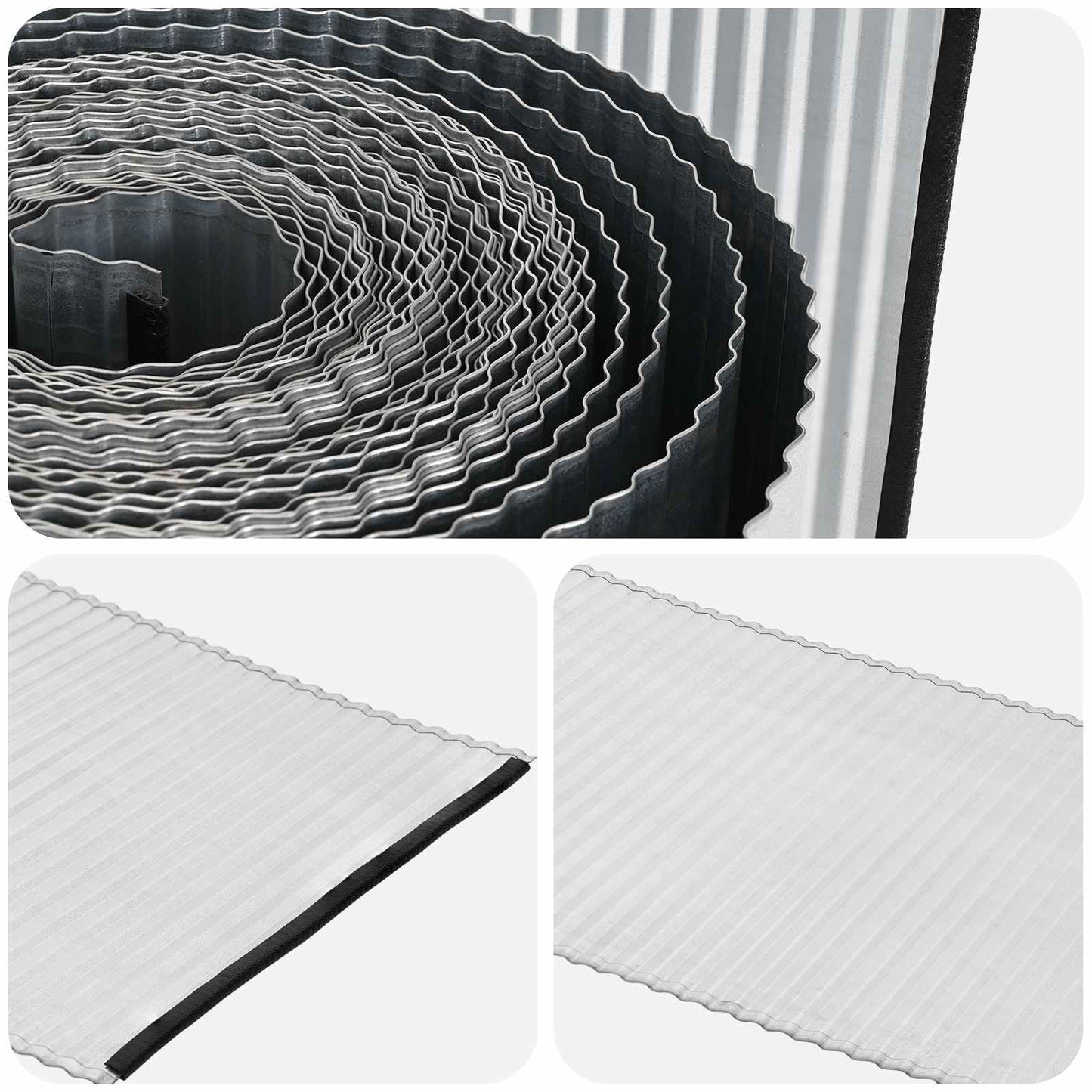 Lawn Edging 20 m x 30 cm Galvanised Steel Silver