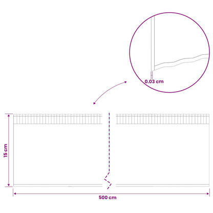 Lawn Edging 5 m x 15 cm Galvanised Steel Silver