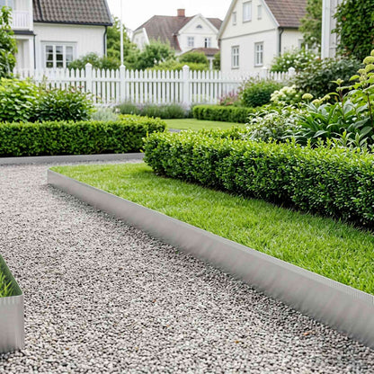 Lawn Edging 20 m x 30 cm Galvanised Steel Silver