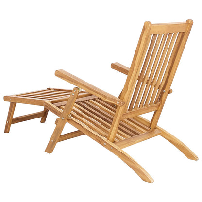 Folding Deck Chair 2 pcs Natural Solid Teak Wood
