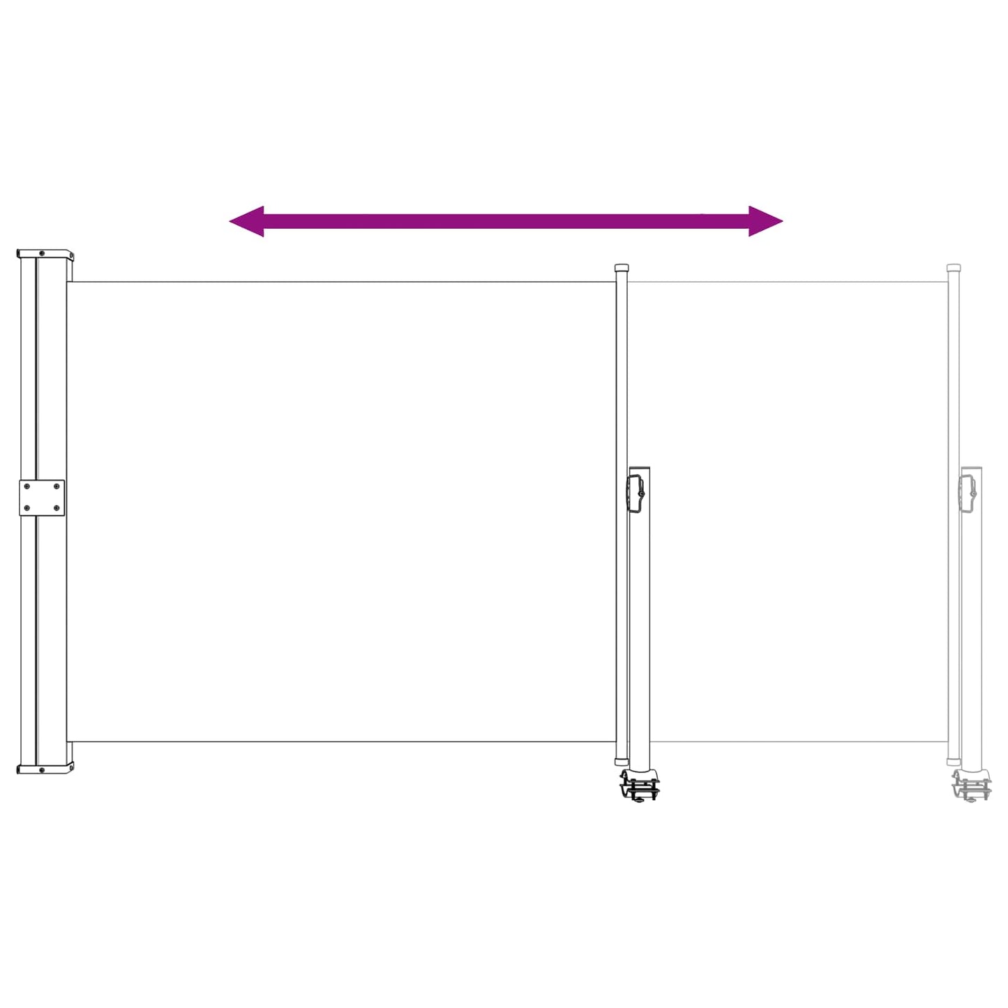 Side Awning 100% polyester iron steel