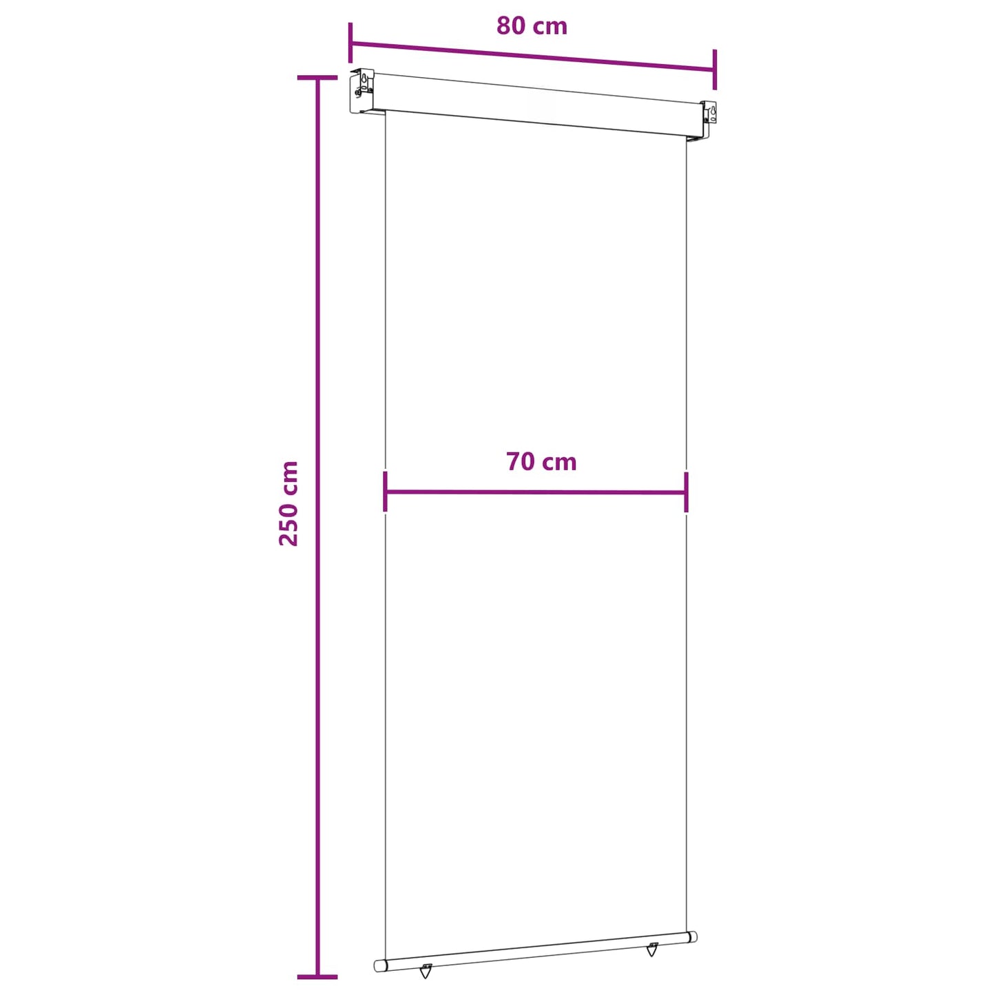 Balcony Side Awning 100% polyester iron steel