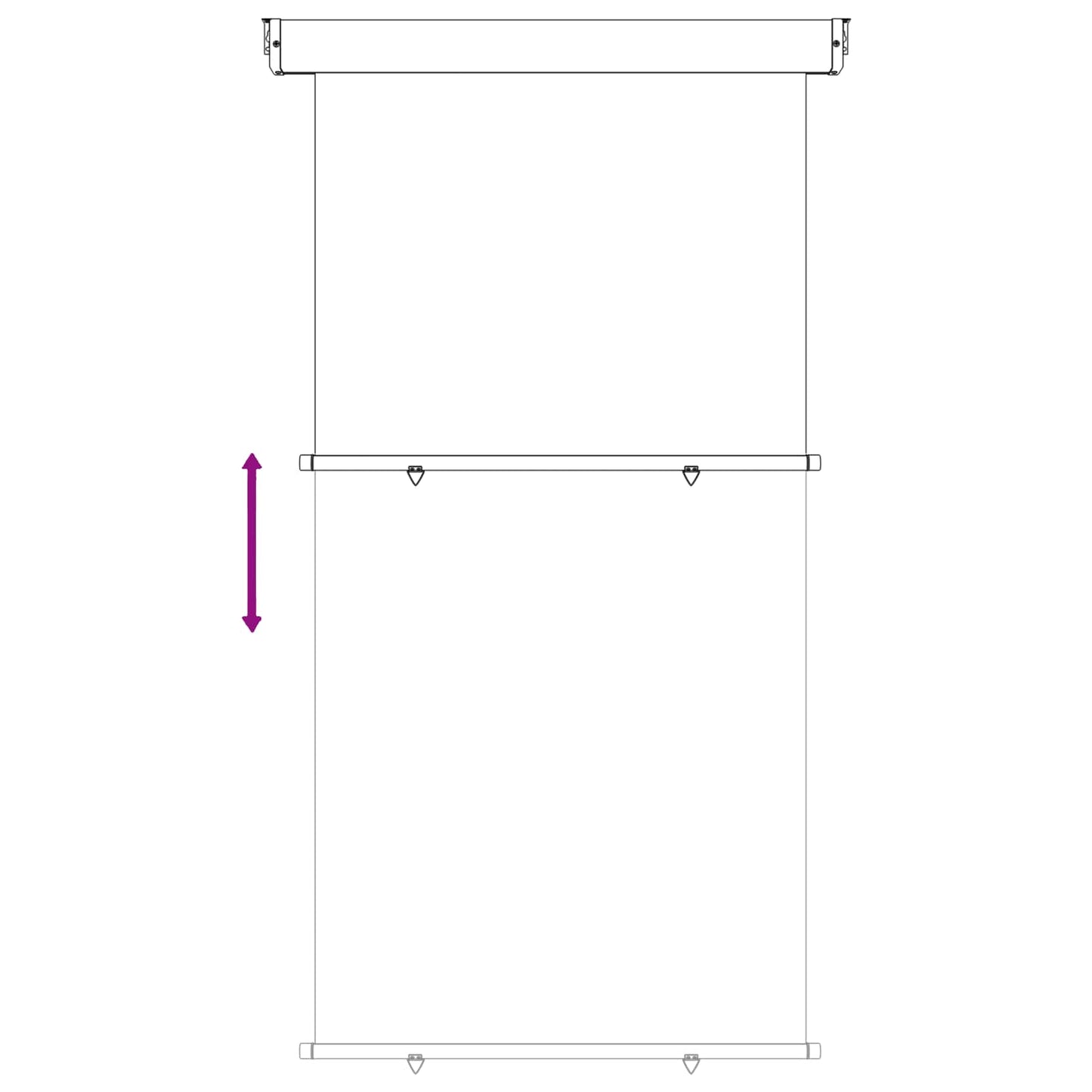 Balcony Side Awning 100% polyester iron steel