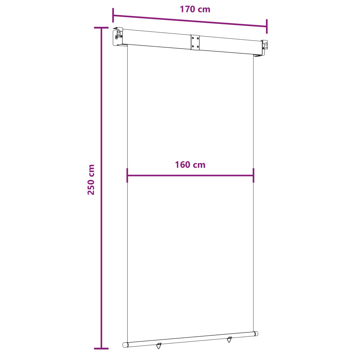 Balcony Side Awning 100% polyester iron steel