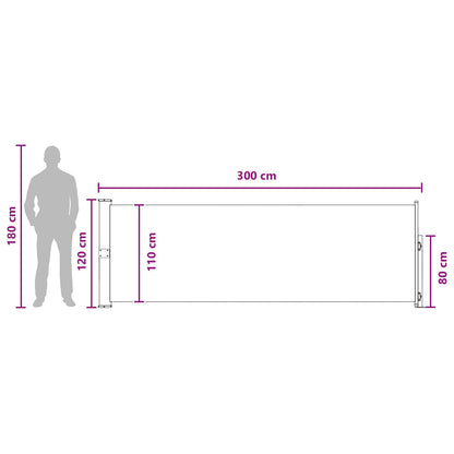 Retractable Side Awning Taupe 300 x 120 cm Polyester