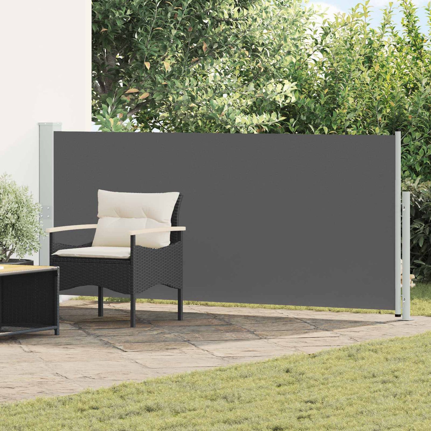 Retractable Side Awning Anthracite 600 x 117 cm Polyester
