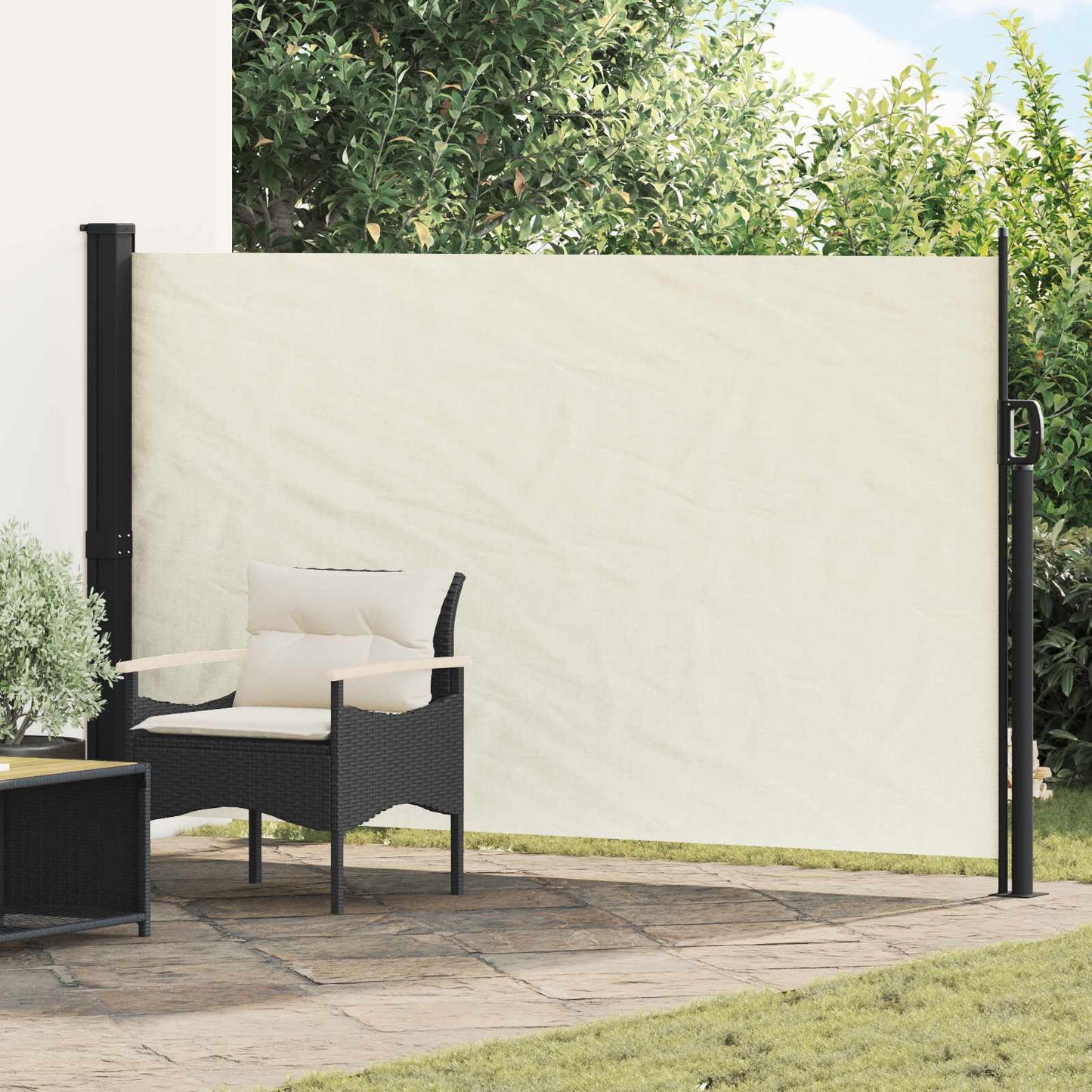 Retractable Side Awning Cream 300 x 170 cm Polyester