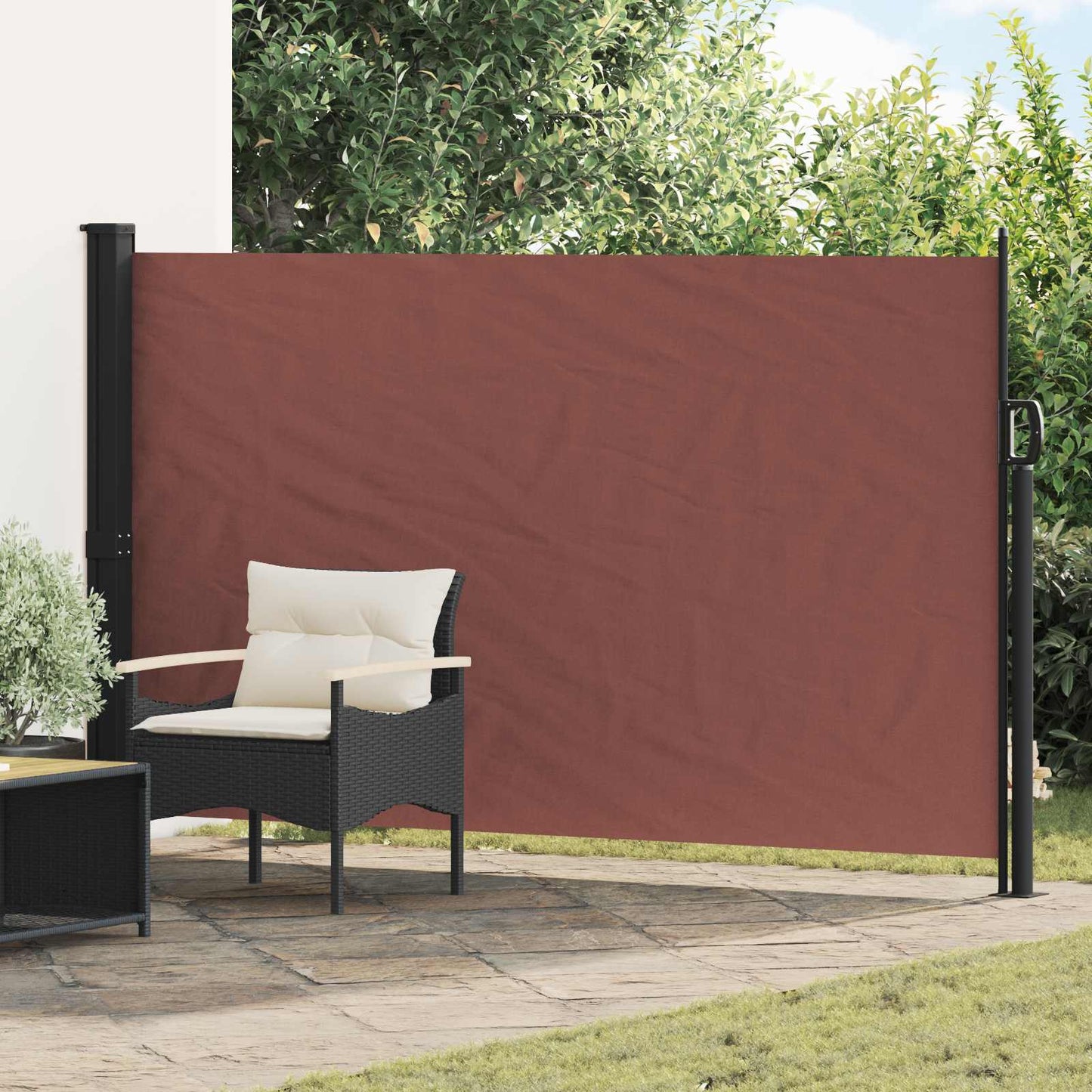 Retractable Side Awning Brown 300 x 170 cm Polyester