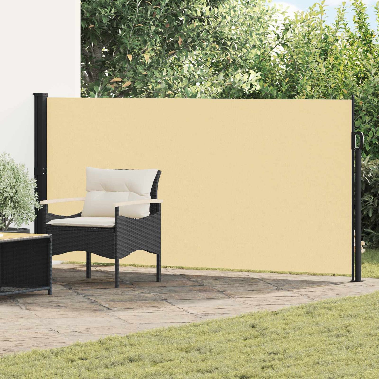 Retractable Side Awning Sand 500 x 120 cm Polyester