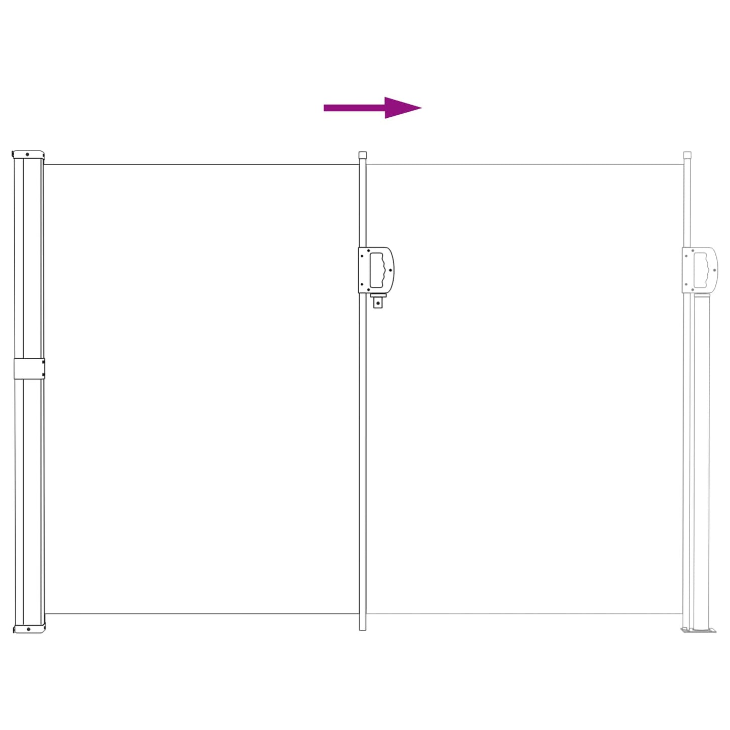 Retractable Side Awning Grey 600 x 160 cm Polyester