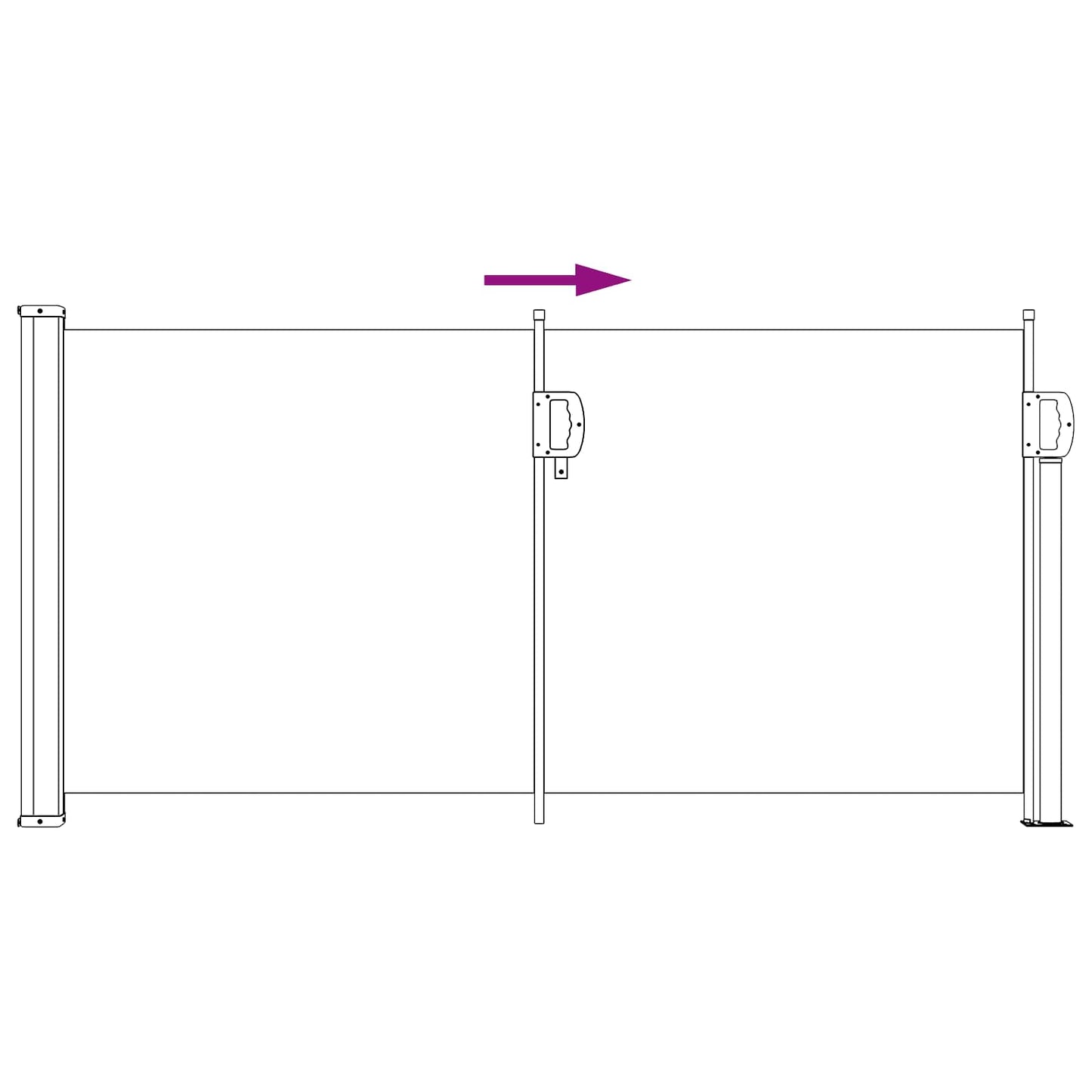 Retractable Side Awning 100% polyester iron steel