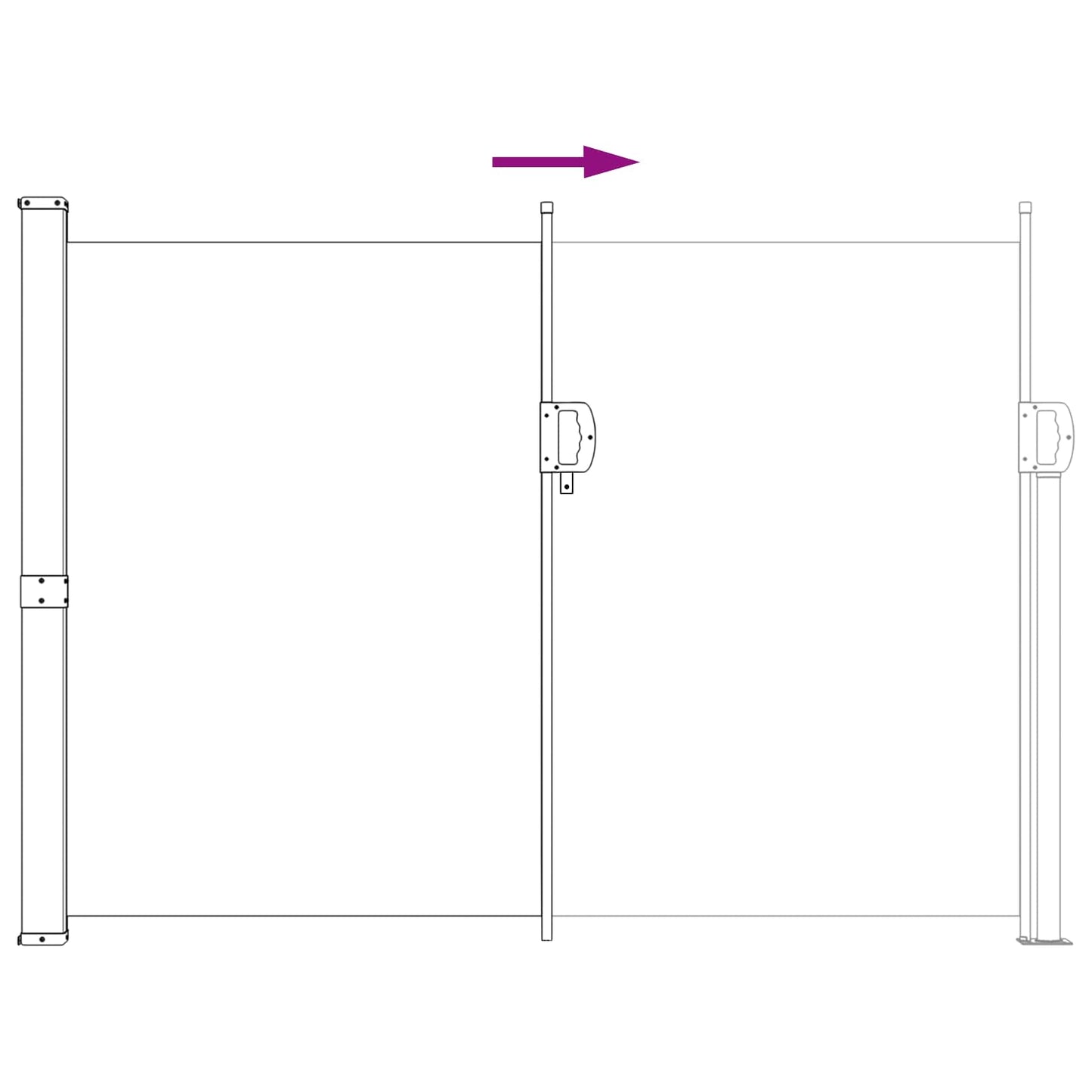 Retractable Side Awning 100% polyester iron steel