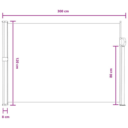 Retractable Side Awning 100% polyester iron steel