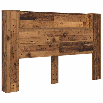 Storage Headboard with LED Old Wood 160 cm Engineered Wood
