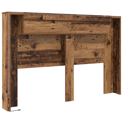 Storage Headboard with LED Old Wood 160 cm Engineered Wood