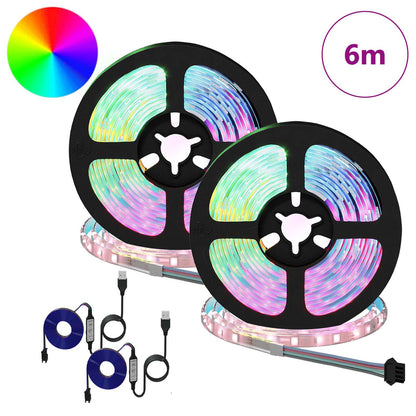 LED Strip 2 pcs Black and Transparent 3000 mm