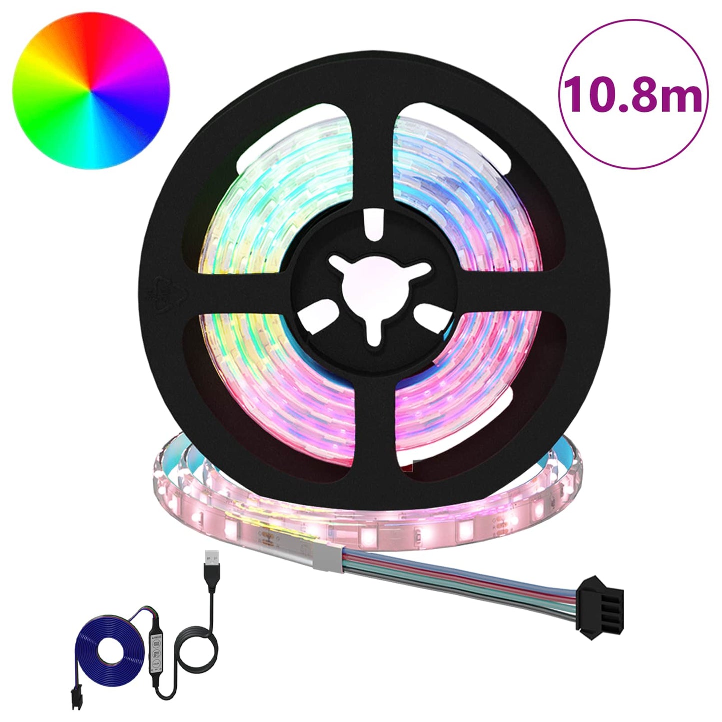LED Strip 12 pcs Black and Transparent 900 mm