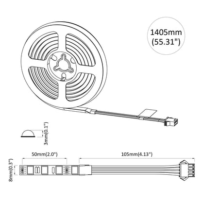 LED Strip 12 pcs Black and Transparent Copper and Plastic