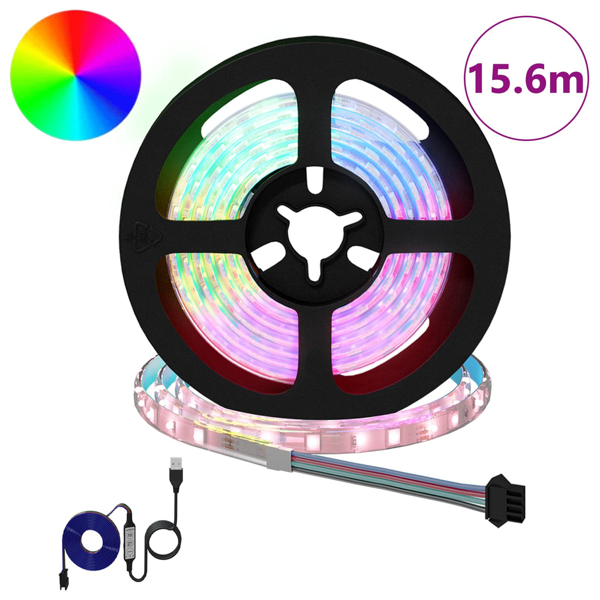 LED Strip 12 pcs Black and Transparent Copper and Plastic