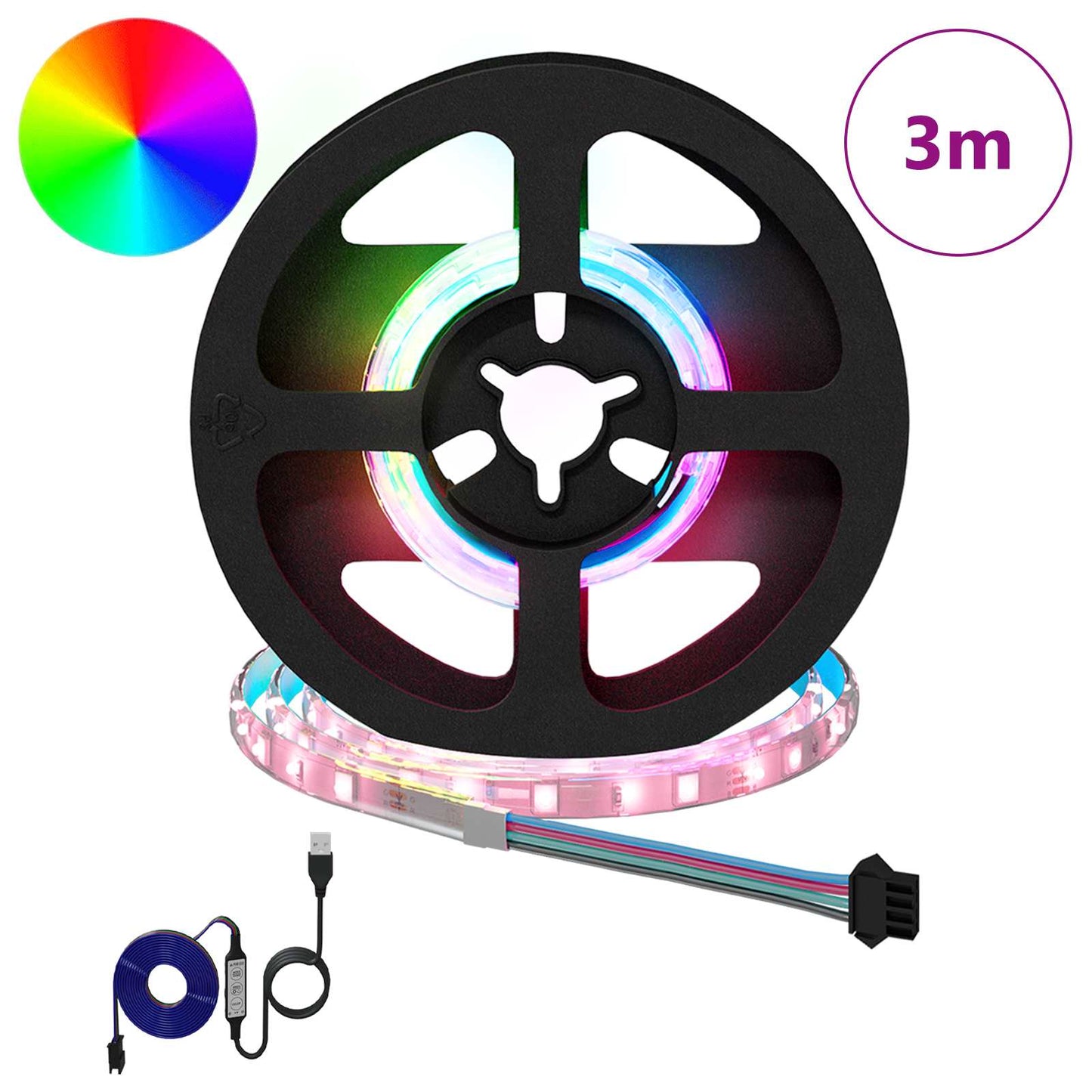 LED Strip 12 pcs Black and Transparent 250 mm