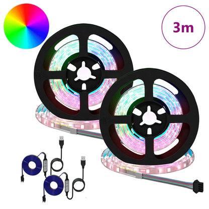 LED Strip 2 pcs Black and Transparent 750 mm Copper and Plastic