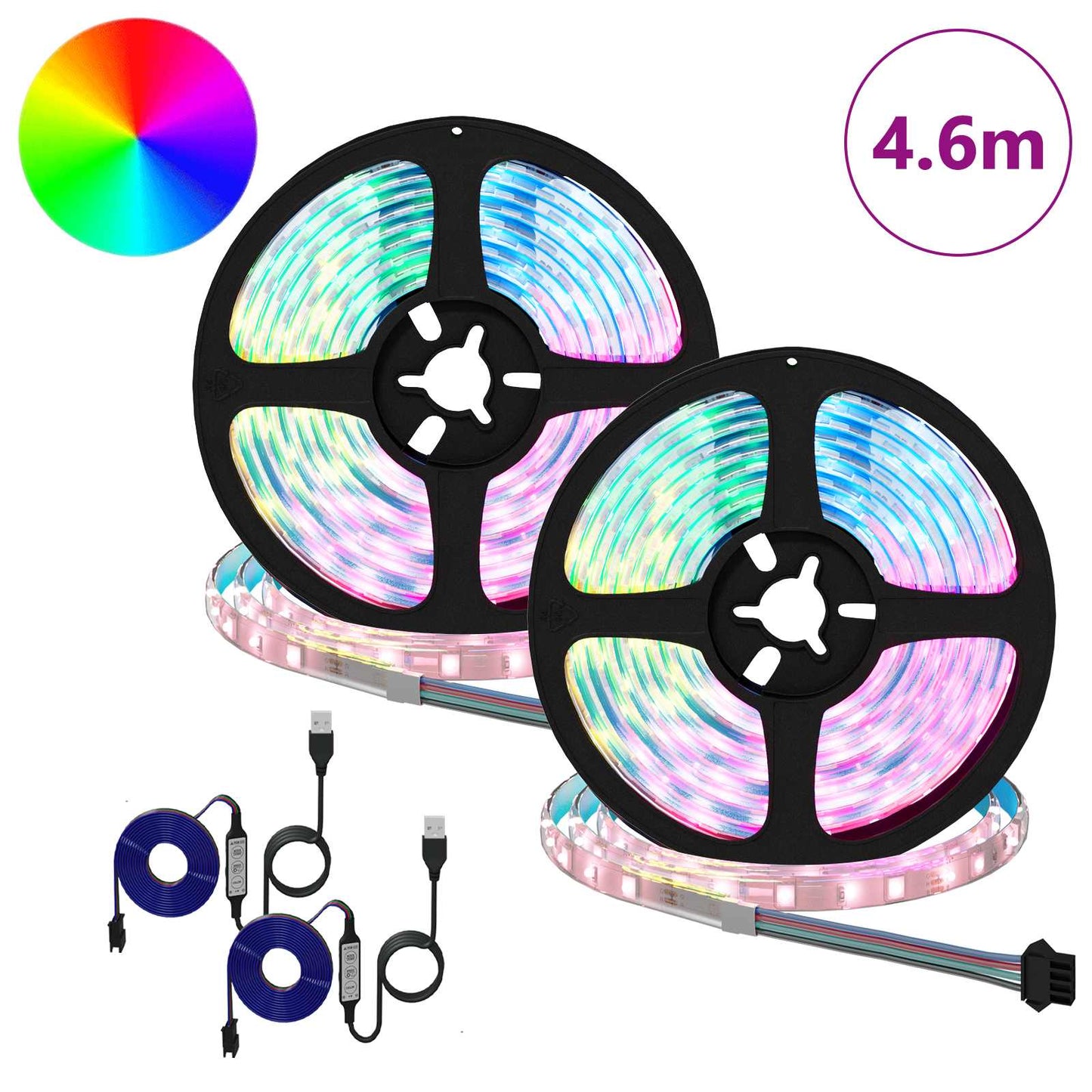 LED Strip 2 pcs Black and Transparent 2300 mm