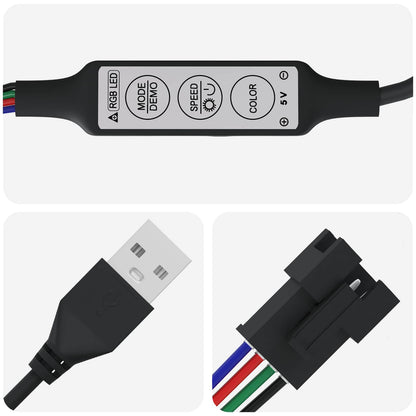 LED Strip 12 pcs Black and Transparent Copper and Plastic