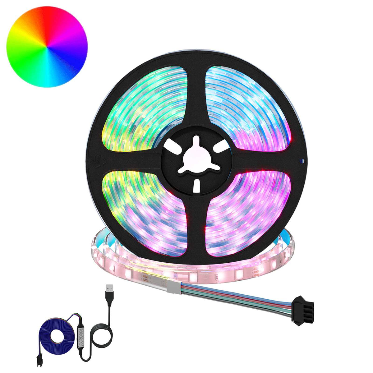 LED Strip 12 pcs Black and Transparent Copper and Plastic
