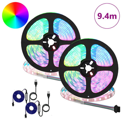 LED Strip 2 pcs Black and Transparent 4700 mm