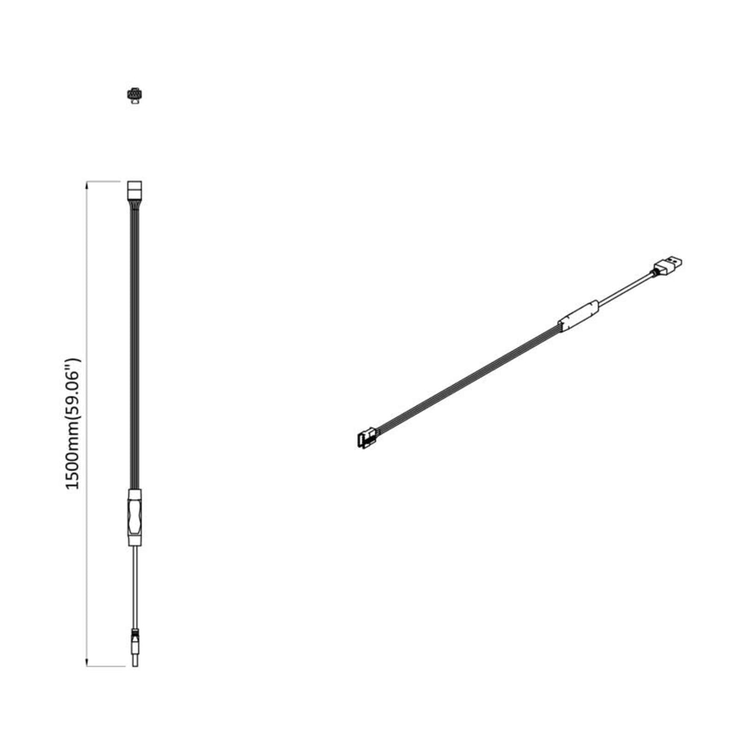 LED Strip 2 pcs Black and White 1745 mm Copper and Plastic