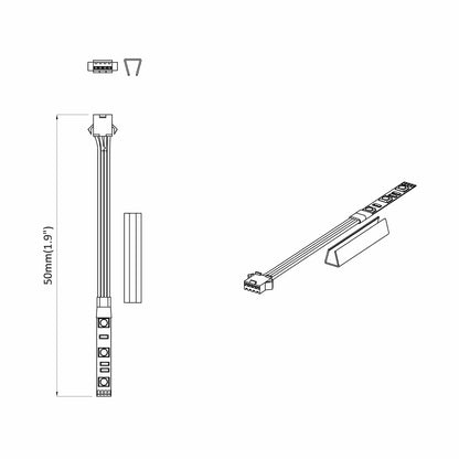 LED Strip 2 pcs Black and White 1745 mm Copper and Plastic