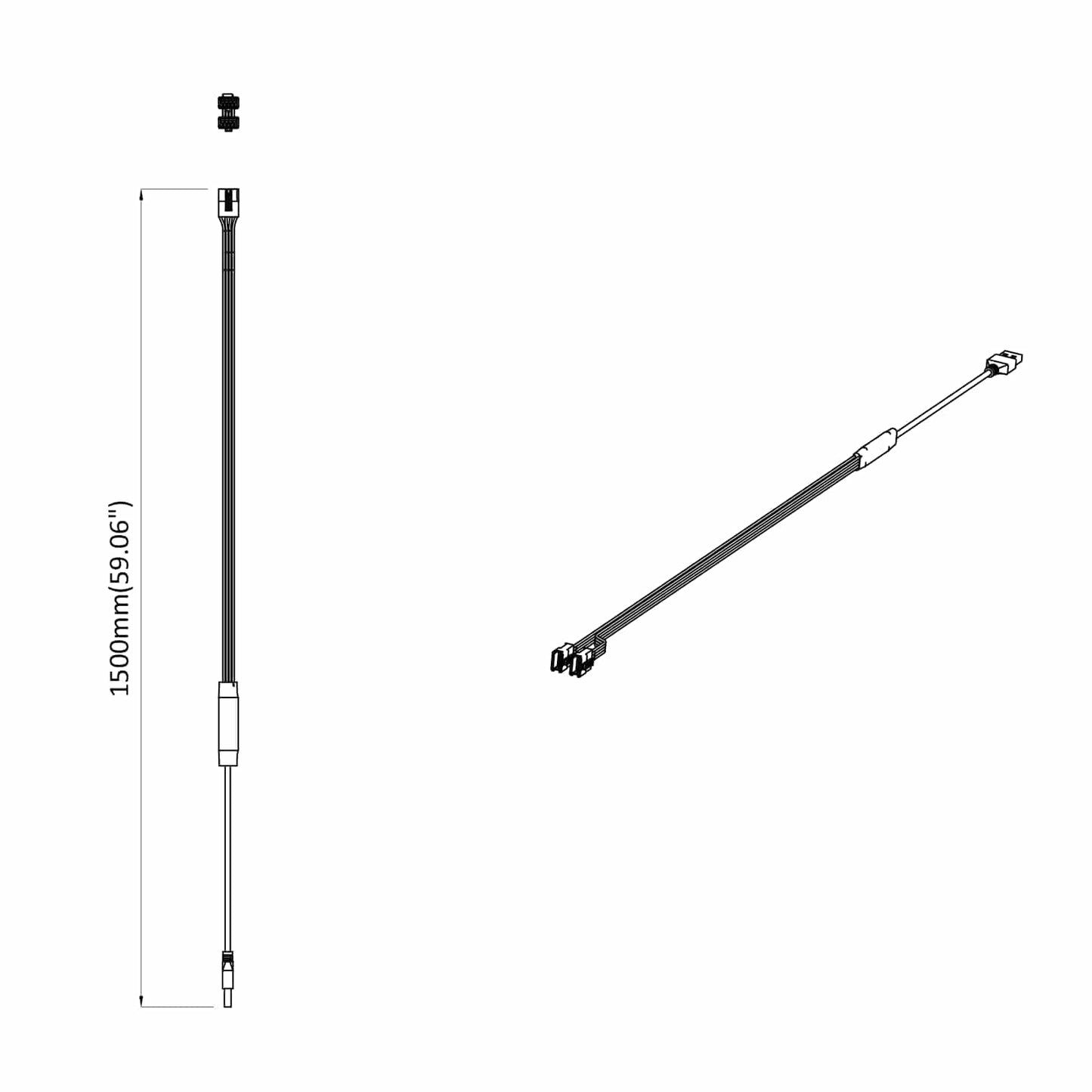 LED Strip 2 pcs Black and Multicolour 1745 mm