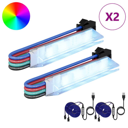 LED Strip 2 pcs Black and Multicolour 1745 mm