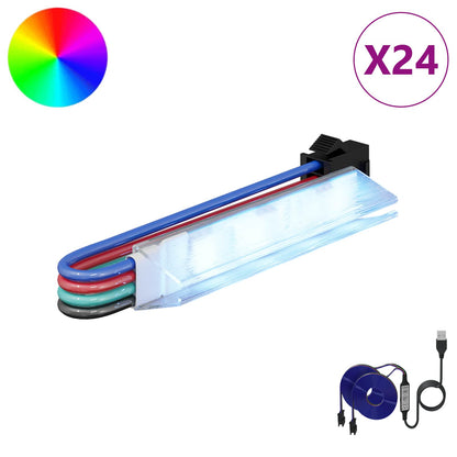 LED Strip 12 pcs Black and Multicolour 1745 mm