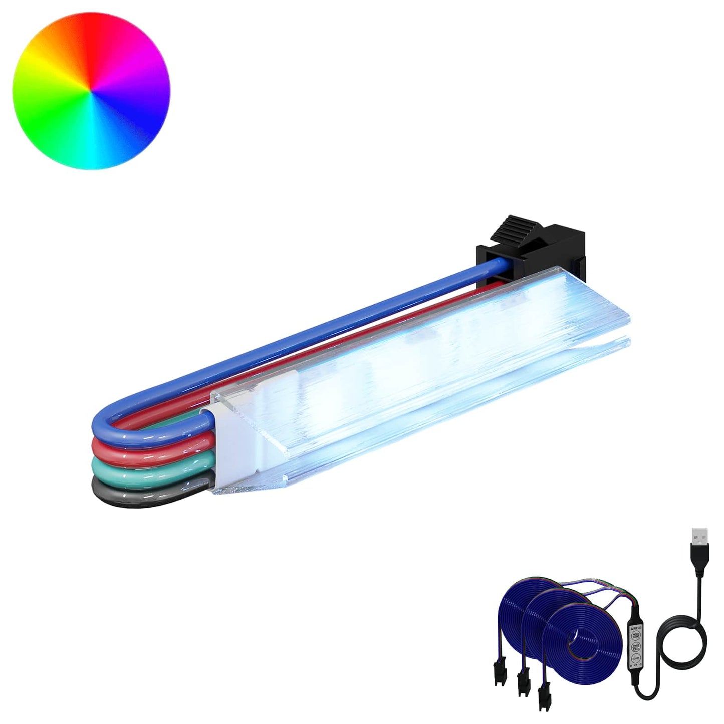 LED Strip 12 pcs Black and Multicolour 1745 mm