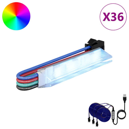 LED Strip 12 pcs Black and Multicolour 1745 mm