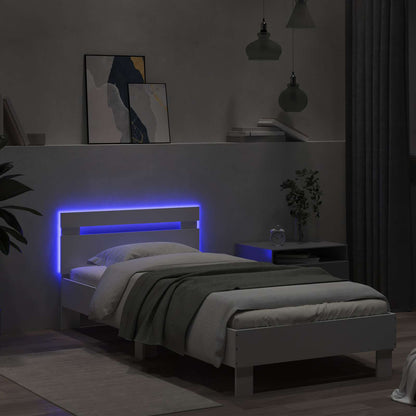 Bed Frame with LED White 80 x 200 cm Engineered Wood