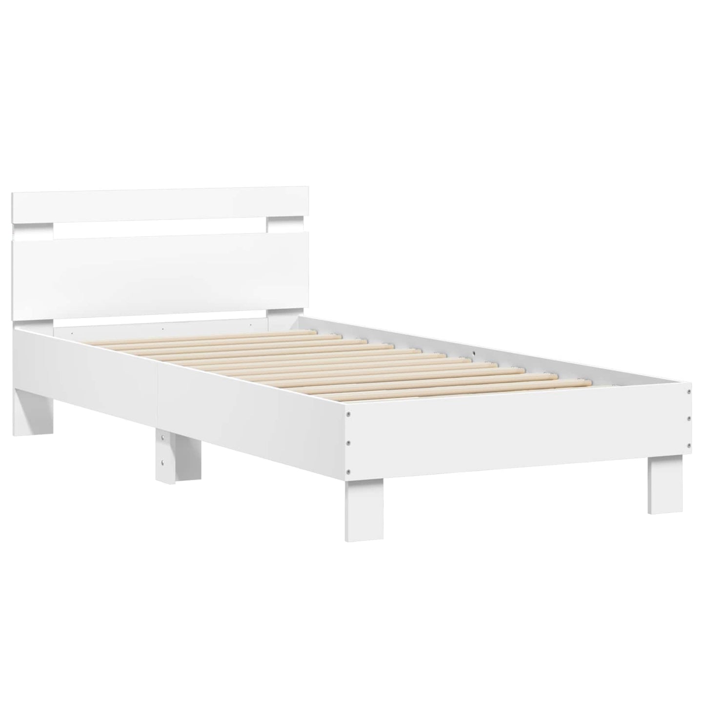 Bed Frame with LED White 80 x 200 cm Engineered Wood