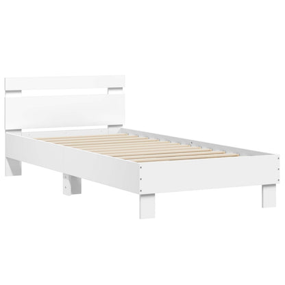 Bed Frame with LED White 80 x 200 cm Engineered Wood